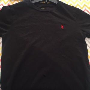 Polo black tee with red logo